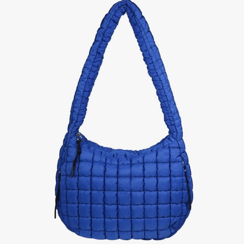 Blue Quilted Shoulder Bag